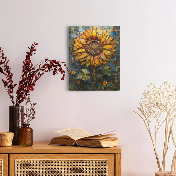 Transform Your Space with Stained Glass Sunflower Wall Art