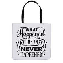 Load image into Gallery viewer, What Happened At The Lake - Tote Bags
