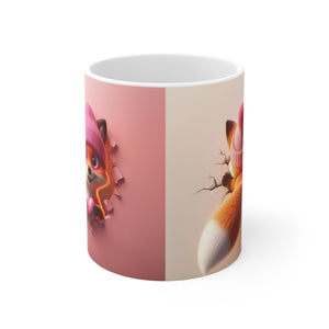 3D Fox Valentine (6) - Ceramic Mug 11oz