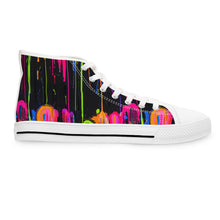 Load image into Gallery viewer, Neon Paint Drips - Women&#39;s High Top Sneakers
