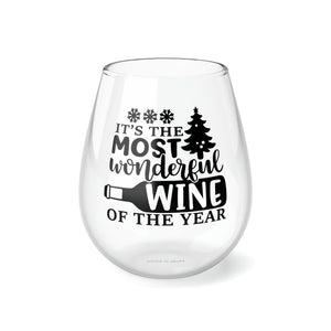 It's The Most Wonderful - Stemless Wine Glass, 11.75oz