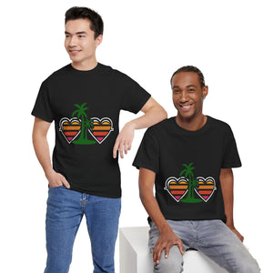 Palm Trees & Hearts - Unisex Heavy Cotton Tee