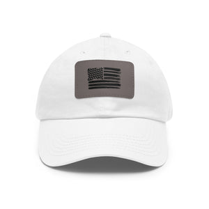 American Flag - Dad Hat with Leather Patch (Rectangle)