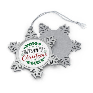 Baby's First Christmas - Pewter Snowflake Ornament