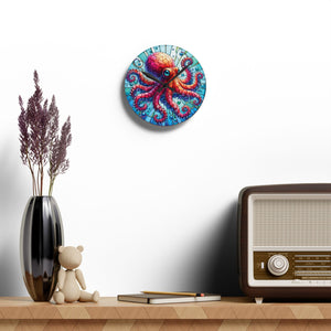 Stained Glass Octopus - Acrylic Wall Clock