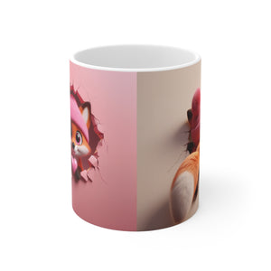 3D Fox Valentine (7) - Ceramic Mug 11oz