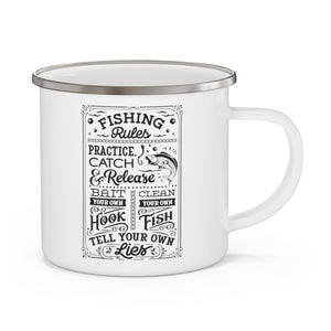 Fishing Rules - Enamel Camping Mug