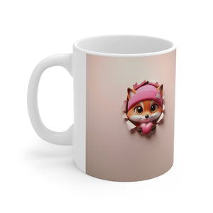 3D Fox Valentine (2) - Ceramic Mug 11oz