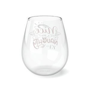 Hint Of Naughty - Stemless Wine Glass, 11.75oz