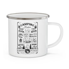 Load image into Gallery viewer, Camping Rules - Enamel Camping Mug
