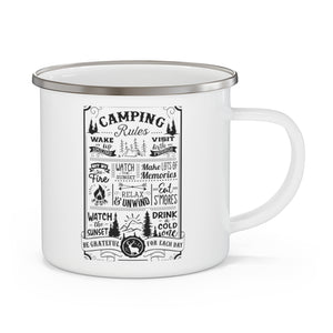 Camping Rules - Enamel Camping Mug