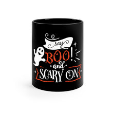 Load image into Gallery viewer, Say Boo - 11oz Black Mug
