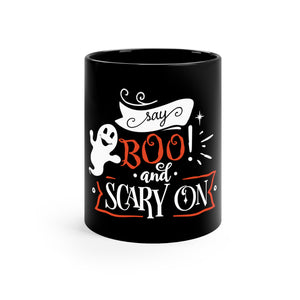 Say Boo - 11oz Black Mug