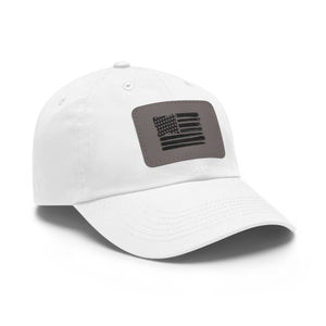 American Flag - Dad Hat with Leather Patch (Rectangle)