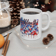 Load image into Gallery viewer, God Bless The USA (Flag) - Ceramic Mug, (11oz, 15oz)
