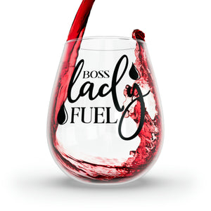 Boss Lady Fuel - Stemless Wine Glass, 11.75oz