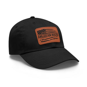 American Made - Dad Hat with Leather Patch (Rectangle)