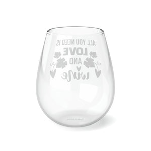 Love And Wine - Stemless Wine Glass, 11.75oz
