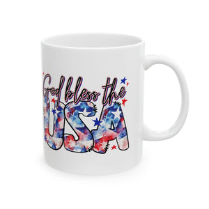 God Bless The USA - Ceramic Mug, (11oz, 15oz)