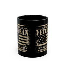 Load image into Gallery viewer, American Veteran (Flag) - Black Mug (11oz, 15oz)
