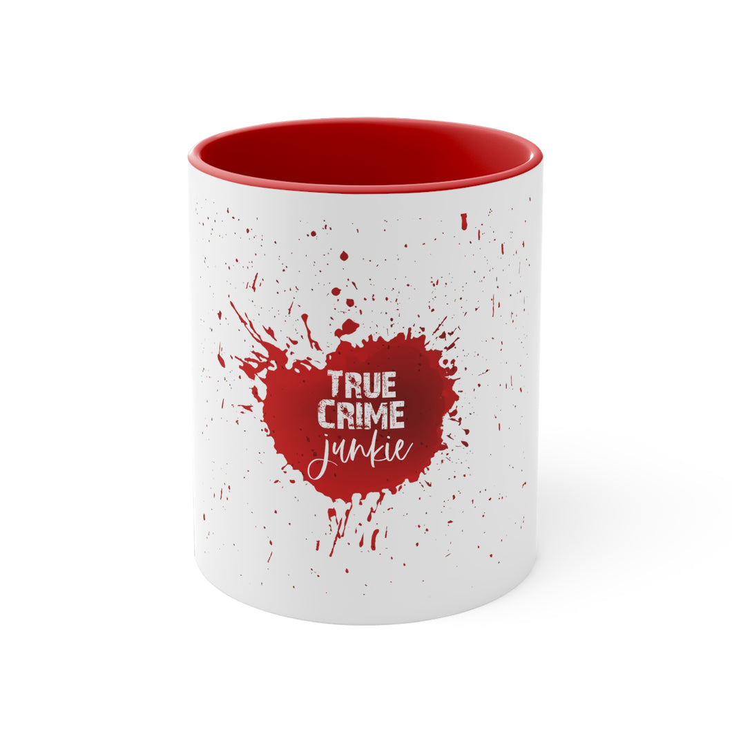 True Crime Junkie - Accent Coffee Mug, 11oz