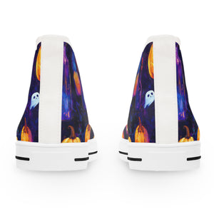 Pastel Ghosts & Pumpkins - Women's High Top Sneakers