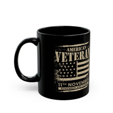 Load image into Gallery viewer, American Veteran (Flag) - Black Mug (11oz, 15oz)
