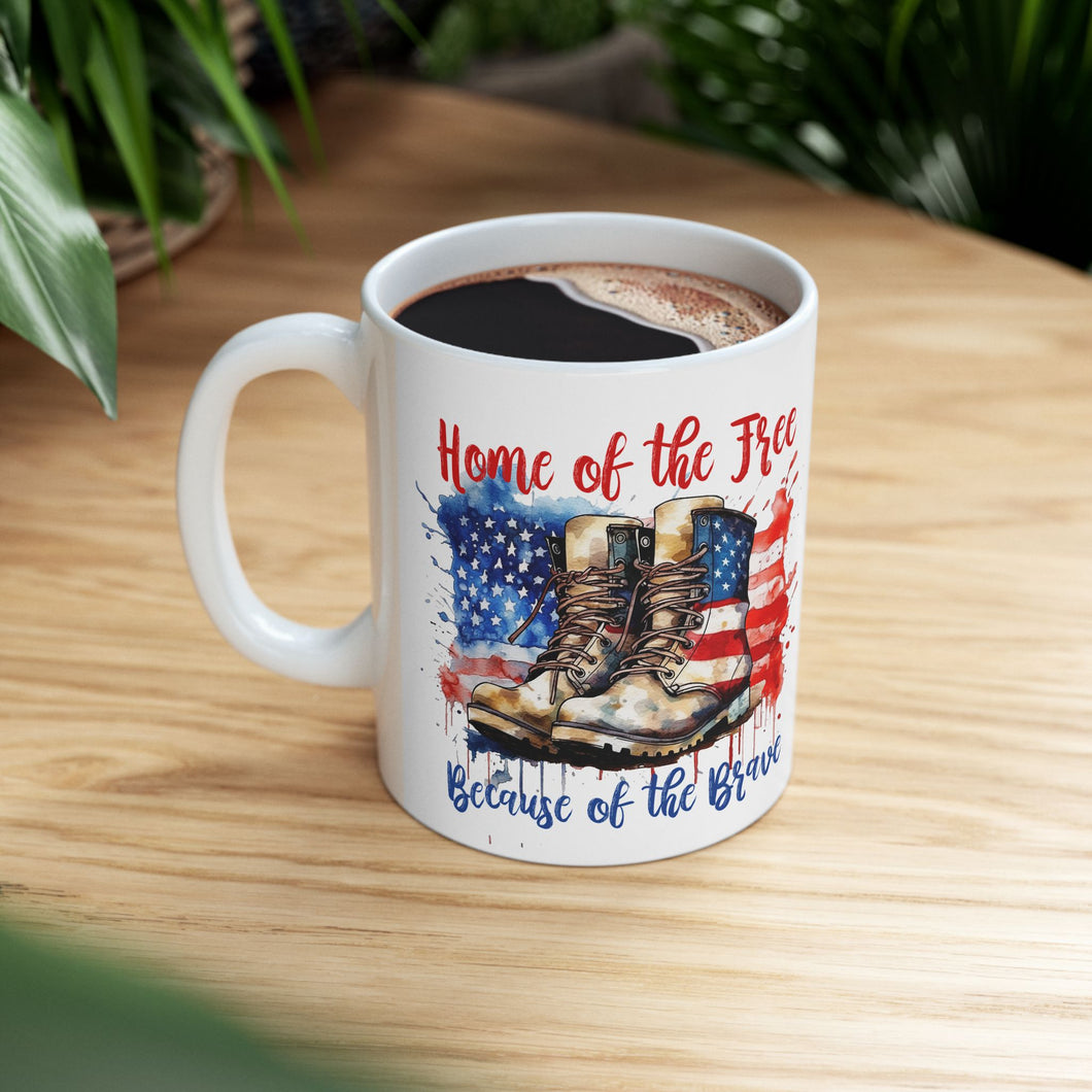 Home Of The Free - Ceramic Mug, (11oz, 15oz)