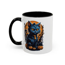 Load image into Gallery viewer, Halloween Cat (1) - Accent Coffee Mug (11, 15oz)
