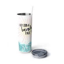 Load image into Gallery viewer, Resting Beach Face - Skinny Steel Tumbler with Straw, 20oz
