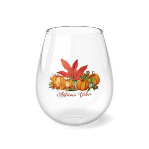 Autumn Vibes - Stemless Wine Glass, 11.75oz