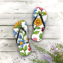 Load image into Gallery viewer, Cartoon Flowers Ver 4 - Flip Flops
