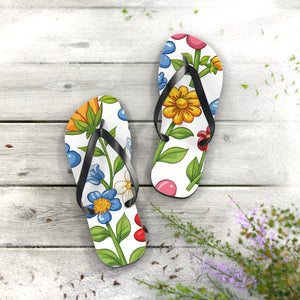 Cartoon Flowers Ver 4 - Flip Flops