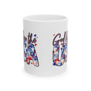 God Bless The USA - Ceramic Mug, (11oz, 15oz)