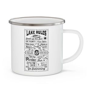 Lake Rules - Enamel Camping Mug