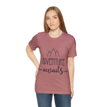 Load image into Gallery viewer, Adventure Awaits - Unisex Jersey Short Sleeve Tee
