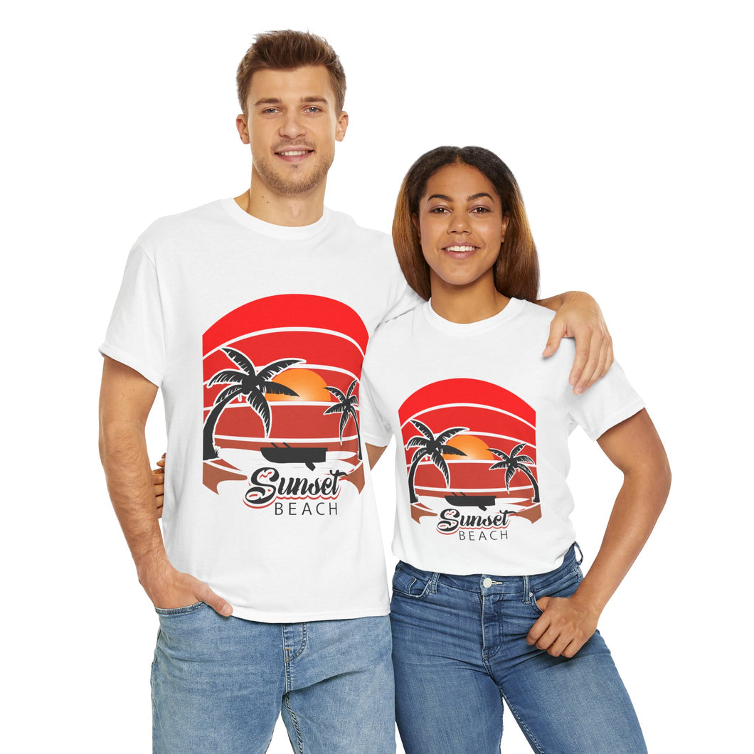 Sunset Beach - Unisex Heavy Cotton Tee