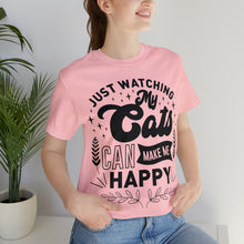 Load image into Gallery viewer, Just Watching My Cats - Unisex Jersey Short Sleeve Tee
