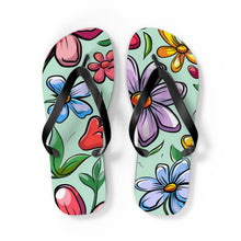 Load image into Gallery viewer, Cartoon Flowers Ver 6 - Flip Flops
