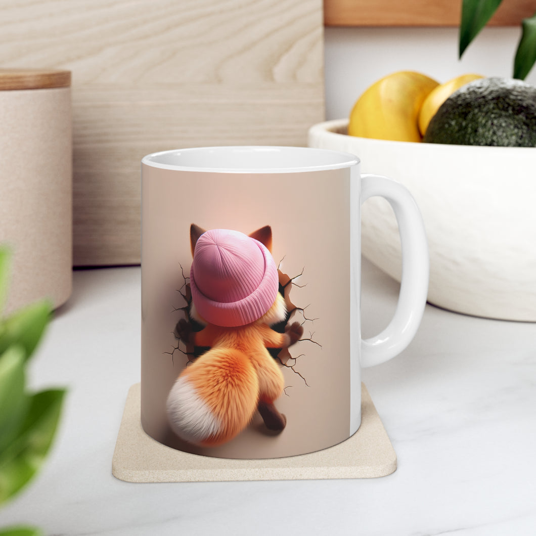 3D Fox Valentine (5) - Ceramic Mug 11oz