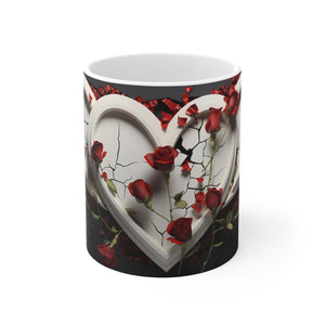 Valentine Heart & Roses (4) - Ceramic Mug 11oz