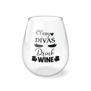 Classy Divas - Stemless Wine Glass, 11.75oz