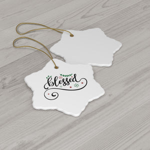 Blessed - Ceramic Ornament, 4 Shapes
