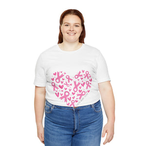 Breast Cancer Heart - Unisex Jersey Short Sleeve Tee