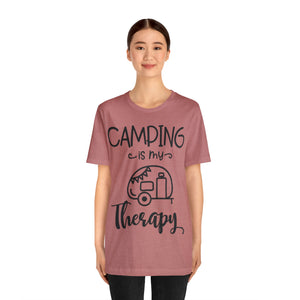 Camping Is My Therapy - Unisex Jersey Short Sleeve Tee