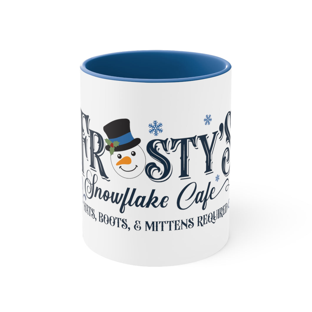 Frosty's Snowflake Cafe - Accent Coffee Mug, 11oz