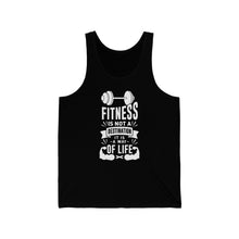 Load image into Gallery viewer, Fitness Is Not A Destination - Unisex Jersey Tank
