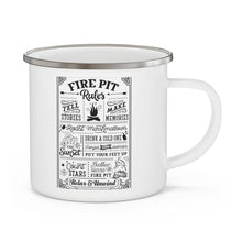 Load image into Gallery viewer, Fire Pit Rules - Enamel Camping Mug
