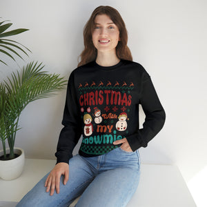 Christmas With My Snowmies - Unisex Heavy Blend™ Crewneck Sweatshirt