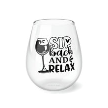 Load image into Gallery viewer, Sip Back And Relax - Stemless Wine Glass, 11.75oz
